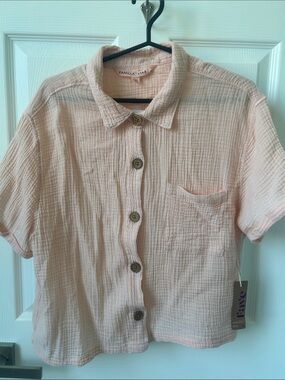 Vanilla Star Soft Peach Button-Up Shirt